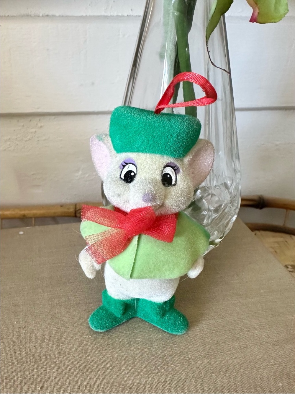 Walt Disney Rescuers Bianca Mouse Flocked Christmas Ornament Disney